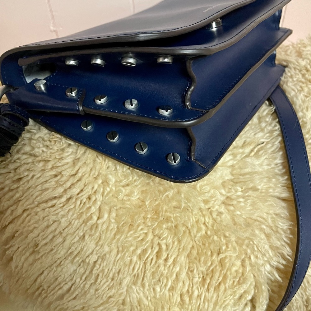 Aimee Kestenberg navy blue genuine leather crossbody bag , minimalist design. - Picture 4 of 10